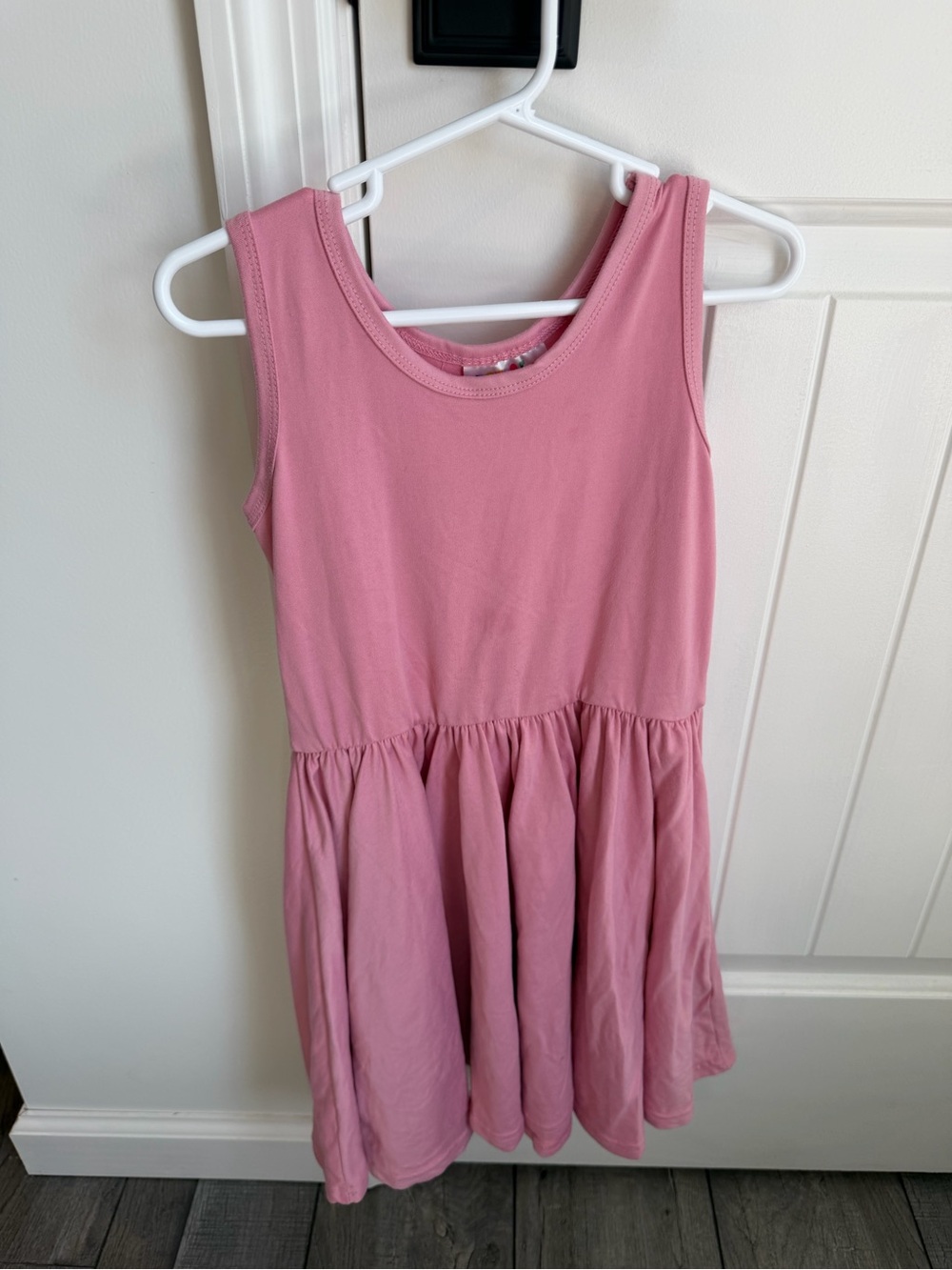 Girls Dot Dot Smile Soft Pink Sleeveless Swing Dress